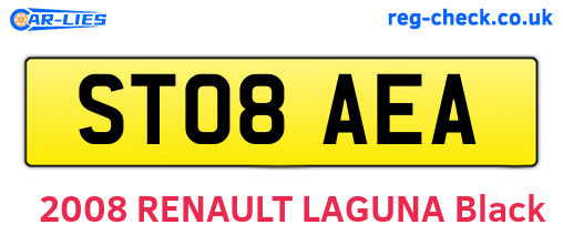 ST08AEA are the vehicle registration plates.