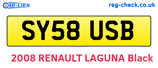 SY58USB are the vehicle registration plates.