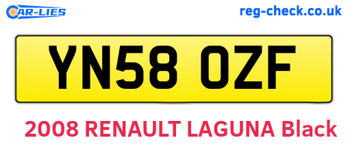 YN58OZF are the vehicle registration plates.