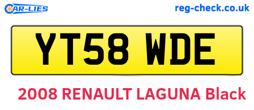 YT58WDE are the vehicle registration plates.