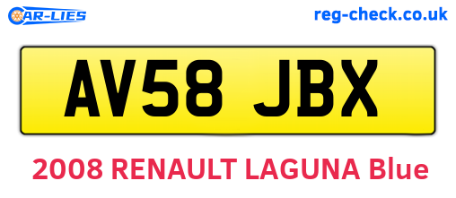 AV58JBX are the vehicle registration plates.