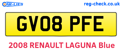 GV08PFE are the vehicle registration plates.