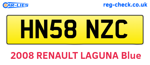 HN58NZC are the vehicle registration plates.
