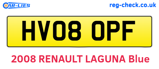 HV08OPF are the vehicle registration plates.