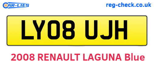 LY08UJH are the vehicle registration plates.