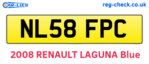 NL58FPC are the vehicle registration plates.
