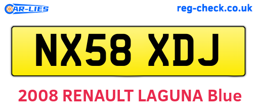 NX58XDJ are the vehicle registration plates.