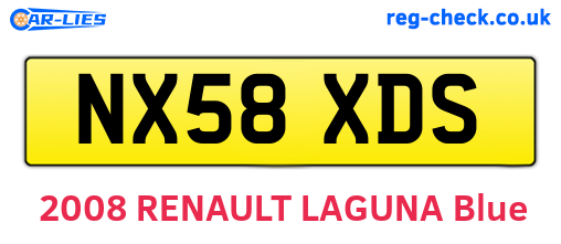 NX58XDS are the vehicle registration plates.