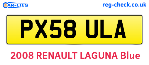PX58ULA are the vehicle registration plates.