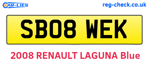 SB08WEK are the vehicle registration plates.