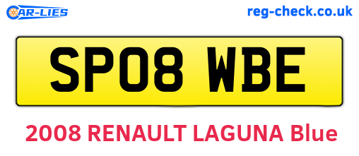 SP08WBE are the vehicle registration plates.