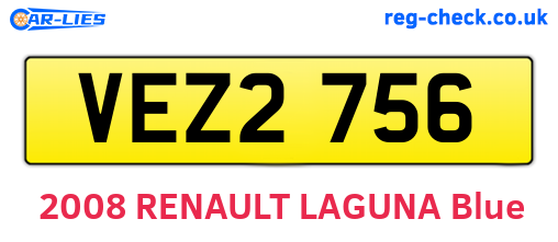 VEZ2756 are the vehicle registration plates.