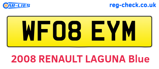 WF08EYM are the vehicle registration plates.