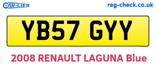 YB57GYY are the vehicle registration plates.