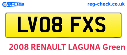 LV08FXS are the vehicle registration plates.