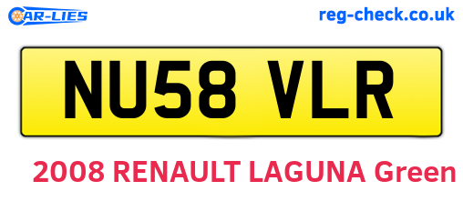 NU58VLR are the vehicle registration plates.