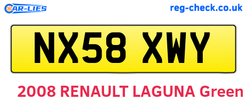 NX58XWY are the vehicle registration plates.
