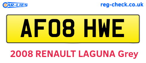AF08HWE are the vehicle registration plates.