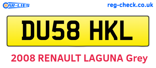 DU58HKL are the vehicle registration plates.