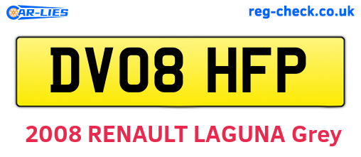 DV08HFP are the vehicle registration plates.