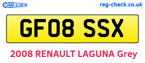 GF08SSX are the vehicle registration plates.