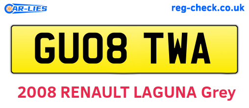 GU08TWA are the vehicle registration plates.