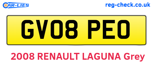 GV08PEO are the vehicle registration plates.