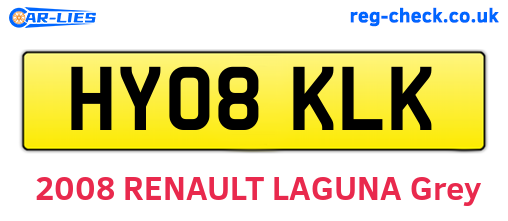 HY08KLK are the vehicle registration plates.