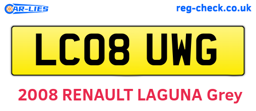 LC08UWG are the vehicle registration plates.