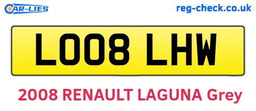 LO08LHW are the vehicle registration plates.