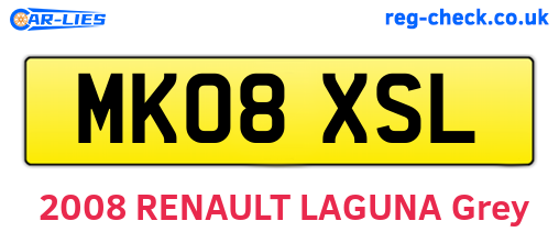 MK08XSL are the vehicle registration plates.
