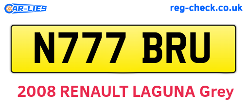 N777BRU are the vehicle registration plates.
