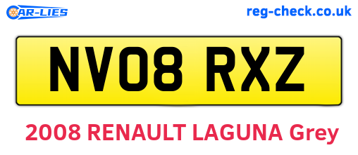 NV08RXZ are the vehicle registration plates.