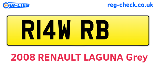 R14WRB are the vehicle registration plates.