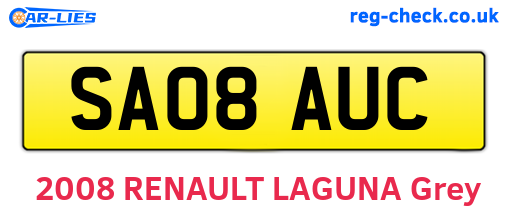 SA08AUC are the vehicle registration plates.