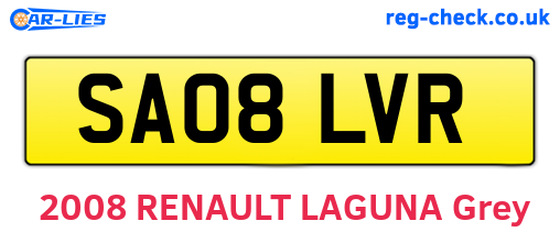 SA08LVR are the vehicle registration plates.