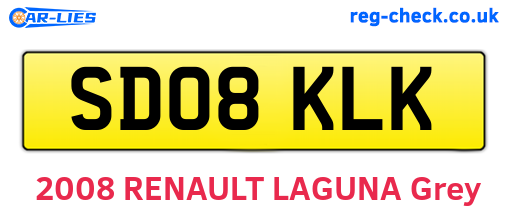 SD08KLK are the vehicle registration plates.