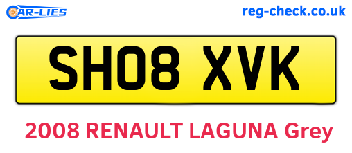 SH08XVK are the vehicle registration plates.