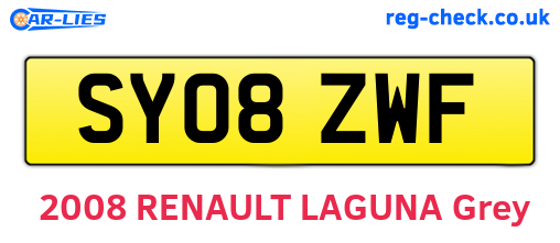 SY08ZWF are the vehicle registration plates.