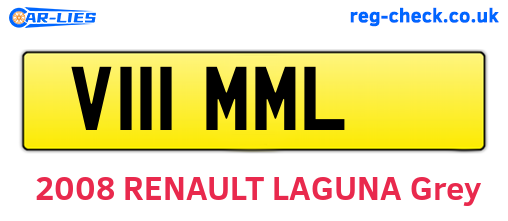 V111MML are the vehicle registration plates.