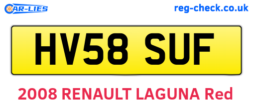 HV58SUF are the vehicle registration plates.