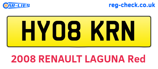 HY08KRN are the vehicle registration plates.
