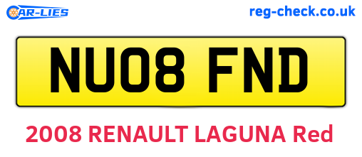 NU08FND are the vehicle registration plates.