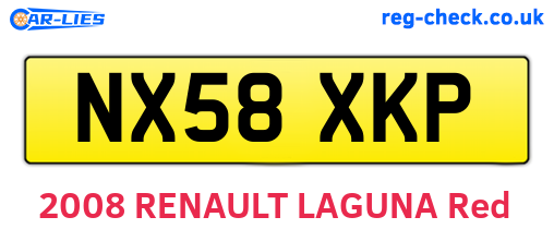 NX58XKP are the vehicle registration plates.