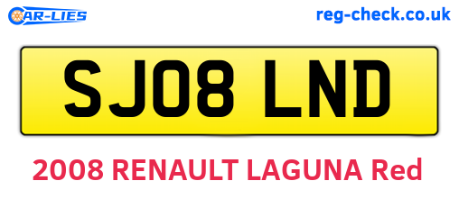SJ08LND are the vehicle registration plates.
