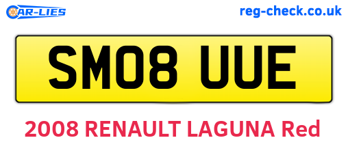 SM08UUE are the vehicle registration plates.