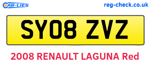 SY08ZVZ are the vehicle registration plates.