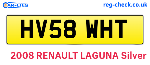 HV58WHT are the vehicle registration plates.