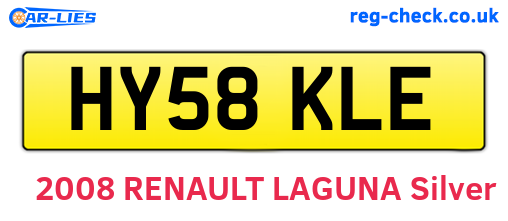HY58KLE are the vehicle registration plates.