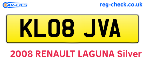 KL08JVA are the vehicle registration plates.